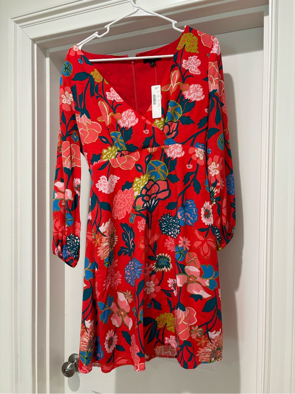 NWT J.Crew Red Floral Dress (Size 2)